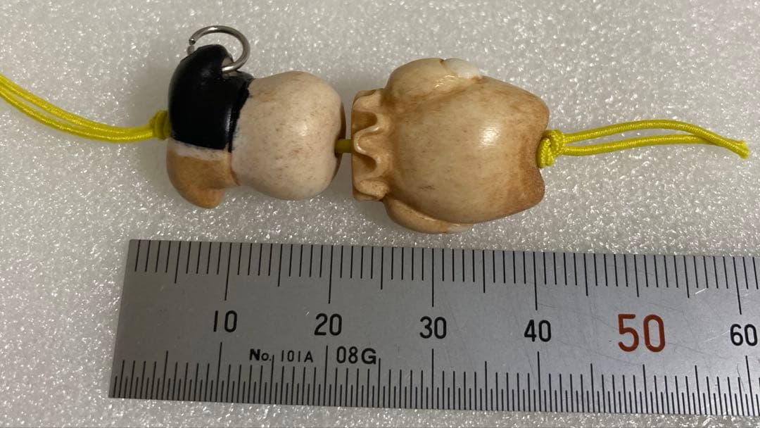天然素材　ピエロ彫刻　根付　提げ物