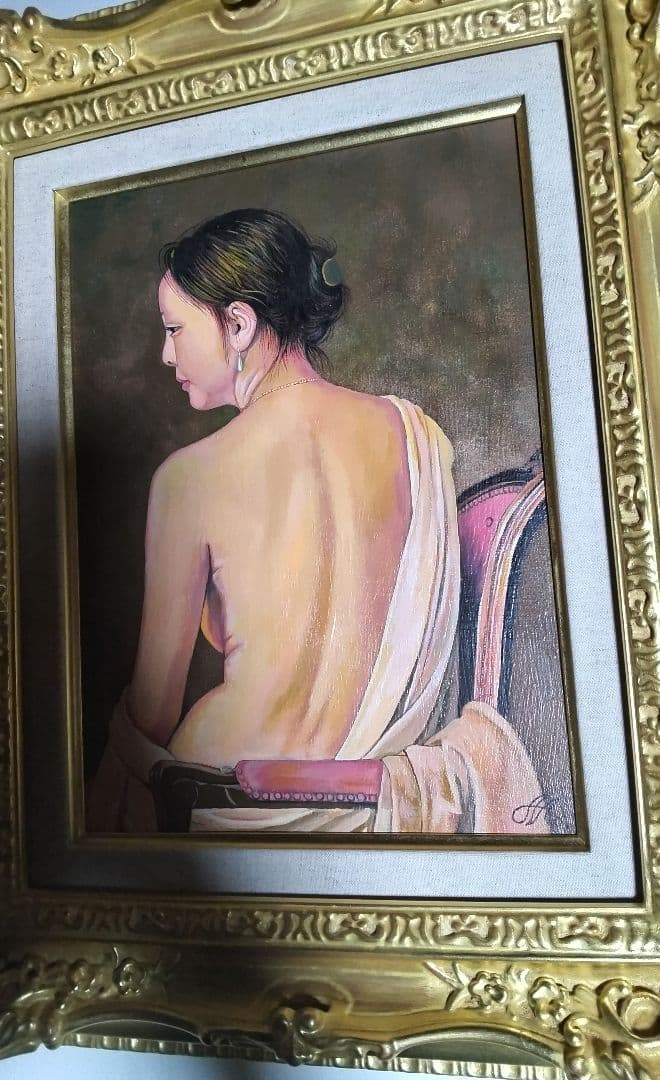 森本草介、絵画、美人画、油彩4号、裸婦、高級額縁、肉筆画、高塚省吾、宮永岳彦。
