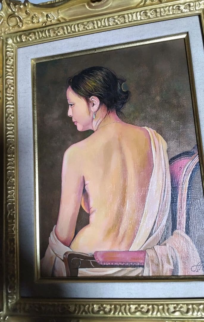 森本草介、絵画、美人画、油彩4号、裸婦、高級額縁、肉筆画、高塚省吾、宮永岳彦。