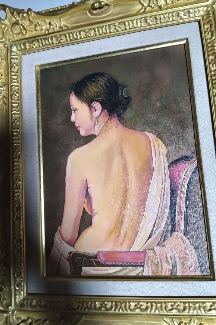 森本草介、絵画、美人画、油彩4号、裸婦、高級額縁、肉筆画、高塚省吾、宮永岳彦。