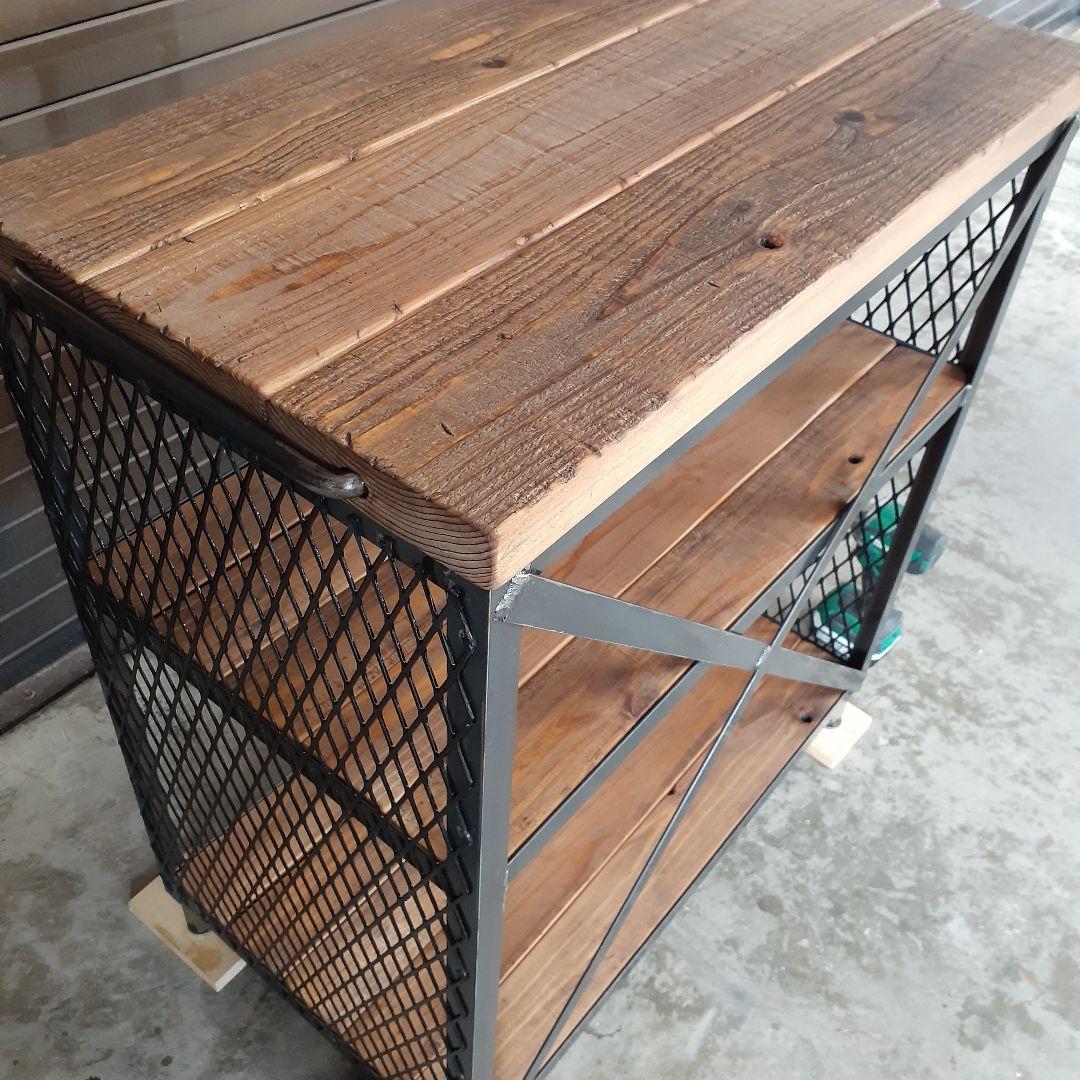 アイアン　シェルフ　ラック　インダストリアル　ハンドメイド　シューズラック　男前