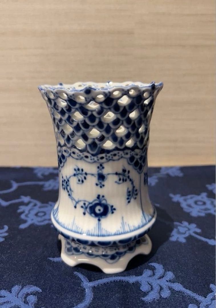 美品◼️ブルーフルーテッド フルレース ベース 11.5cm