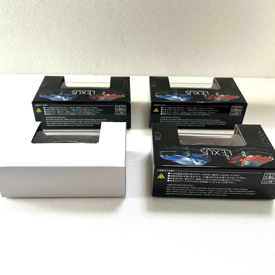 【新品未開封4台】京商 ミニカー 1/64 LEXUS LC500h 白赤青黄