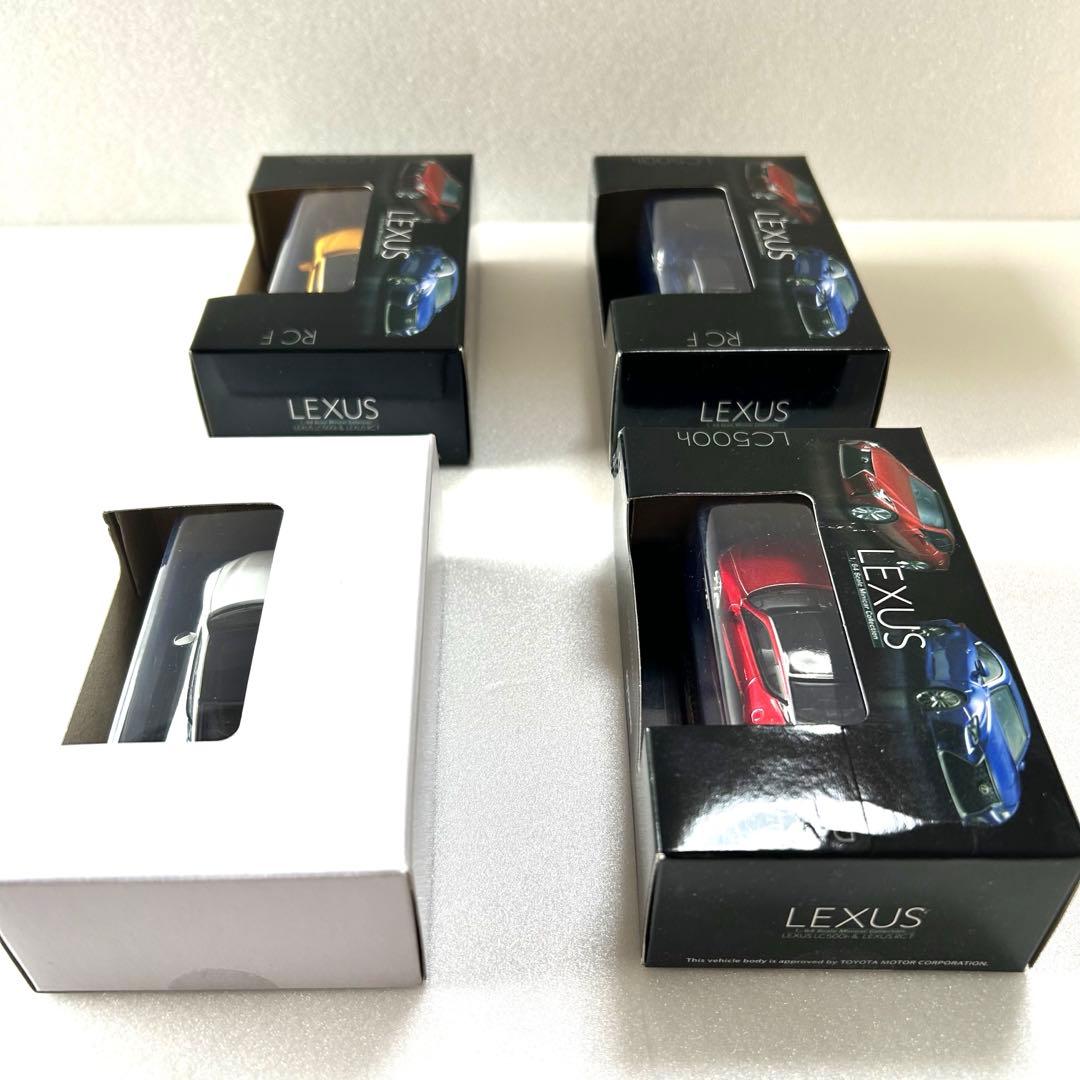 【新品未開封4台】京商 ミニカー 1/64 LEXUS LC500h 白赤青黄