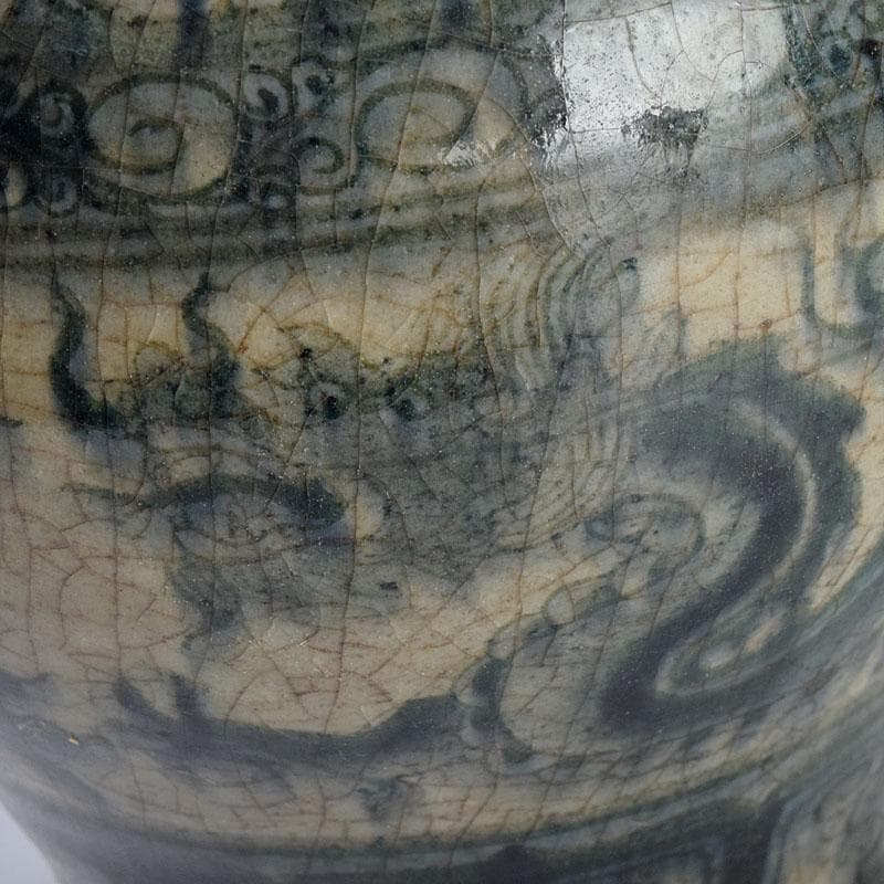 中国　安南染付　雲龍文　壷　C　9161