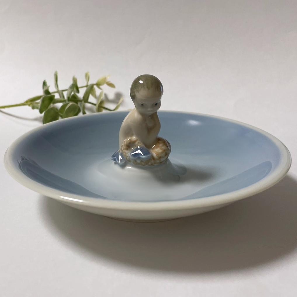 マーメイド 人魚 器 皿 フィギュリン付き デンマーク製 ロイヤルコペンハーゲン