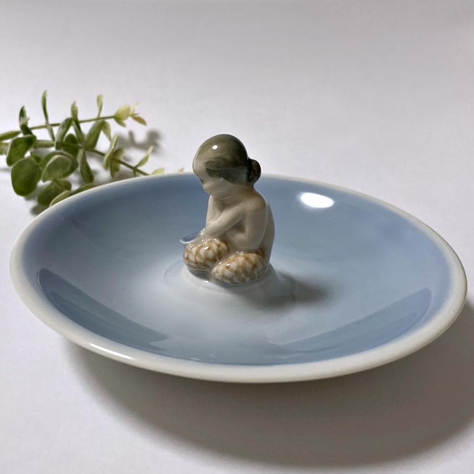 マーメイド 人魚 器 皿 フィギュリン付き デンマーク製 ロイヤルコペンハーゲン