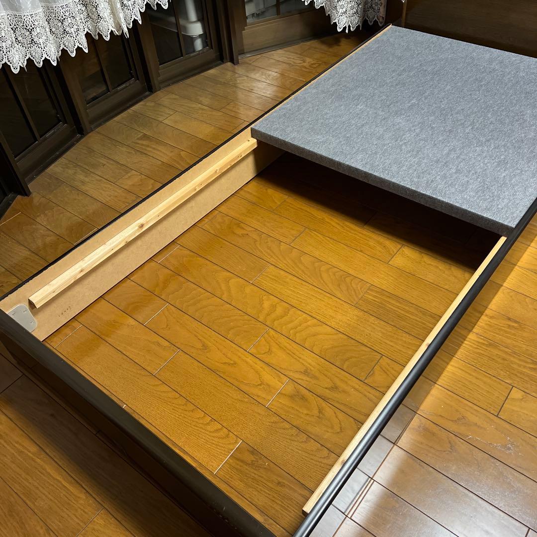 木製シングルベッドフレーム ダークブラウン