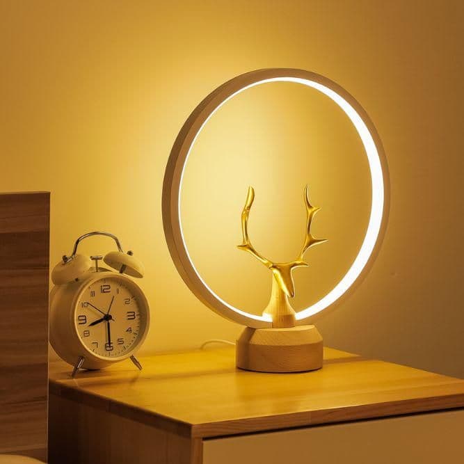 LEDの木製の電気スタンド、調光可能なLed照明、ユニークな新築祝いのギフト2