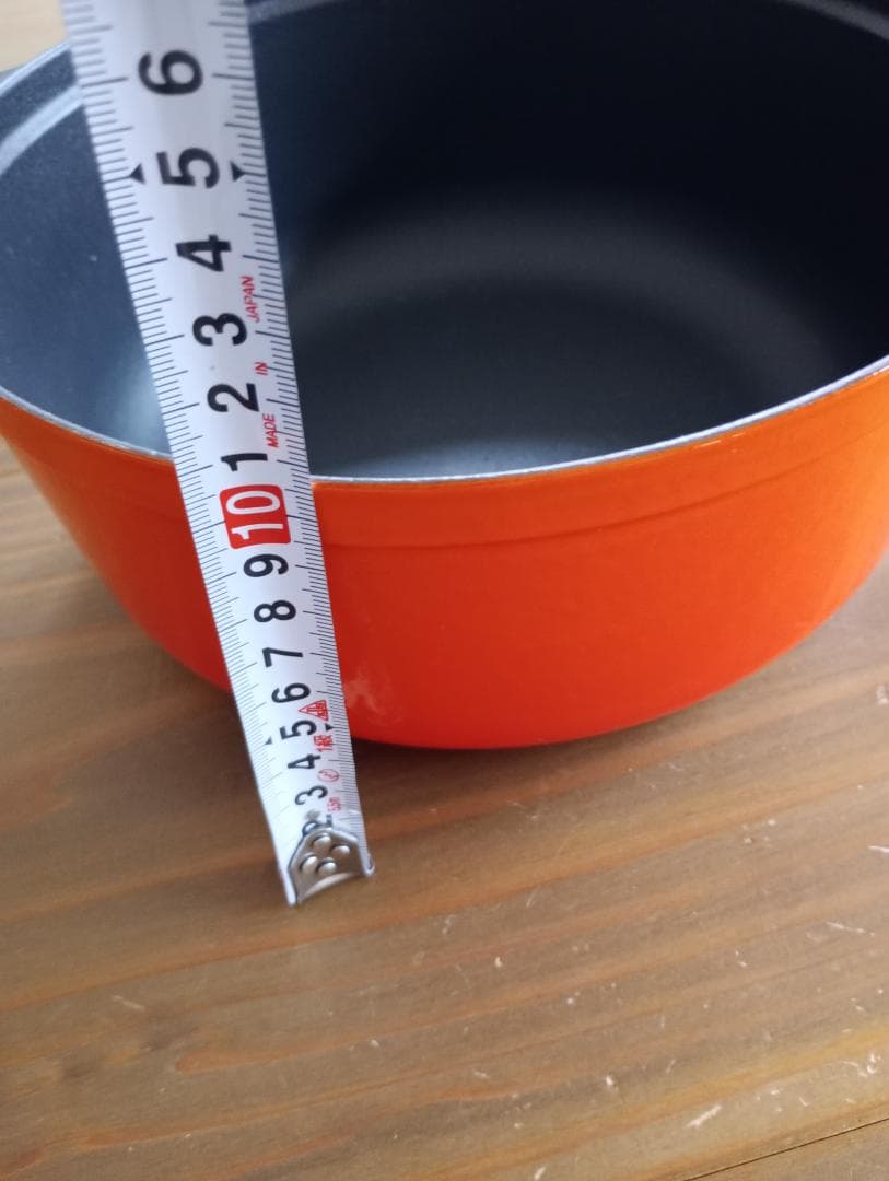 鋳物ホーロー鍋 オレンジ 24cm
