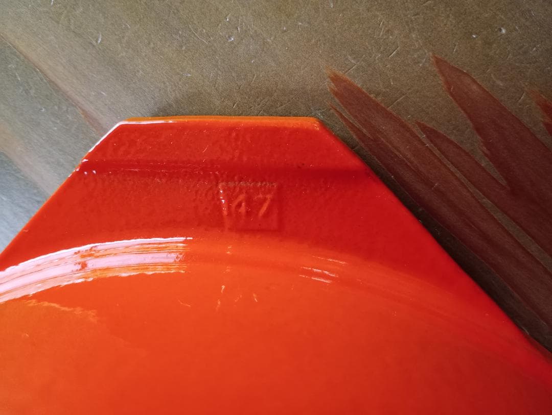 鋳物ホーロー鍋 オレンジ 24cm