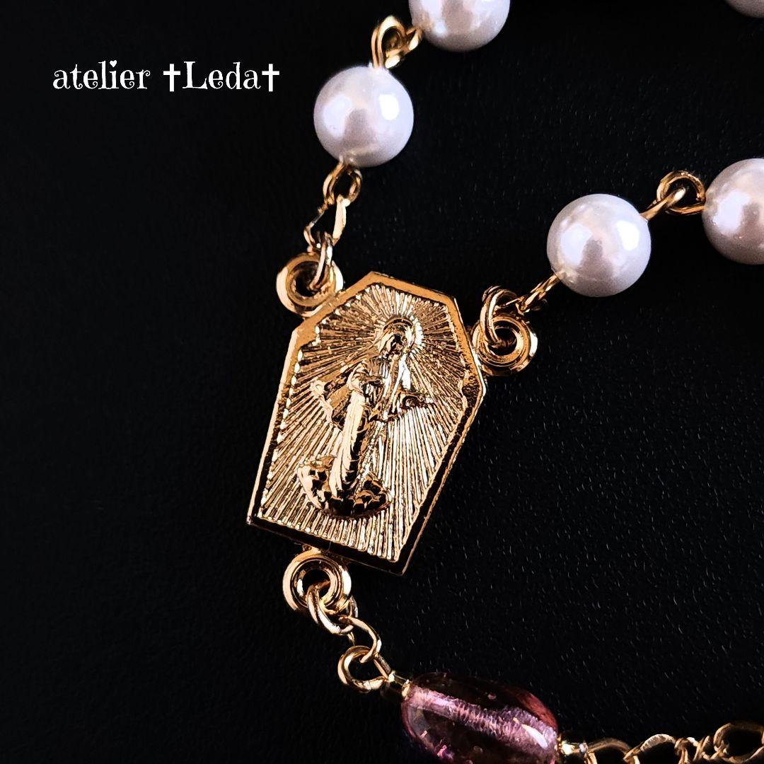 ☆天然シェルパール ロザリオ☆ - Gold ver. -