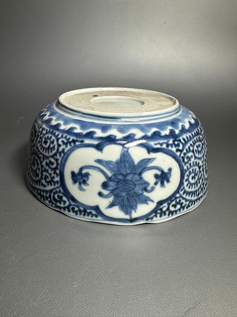 古伊万里　たこ唐草　鉢　白磁　染付　美品