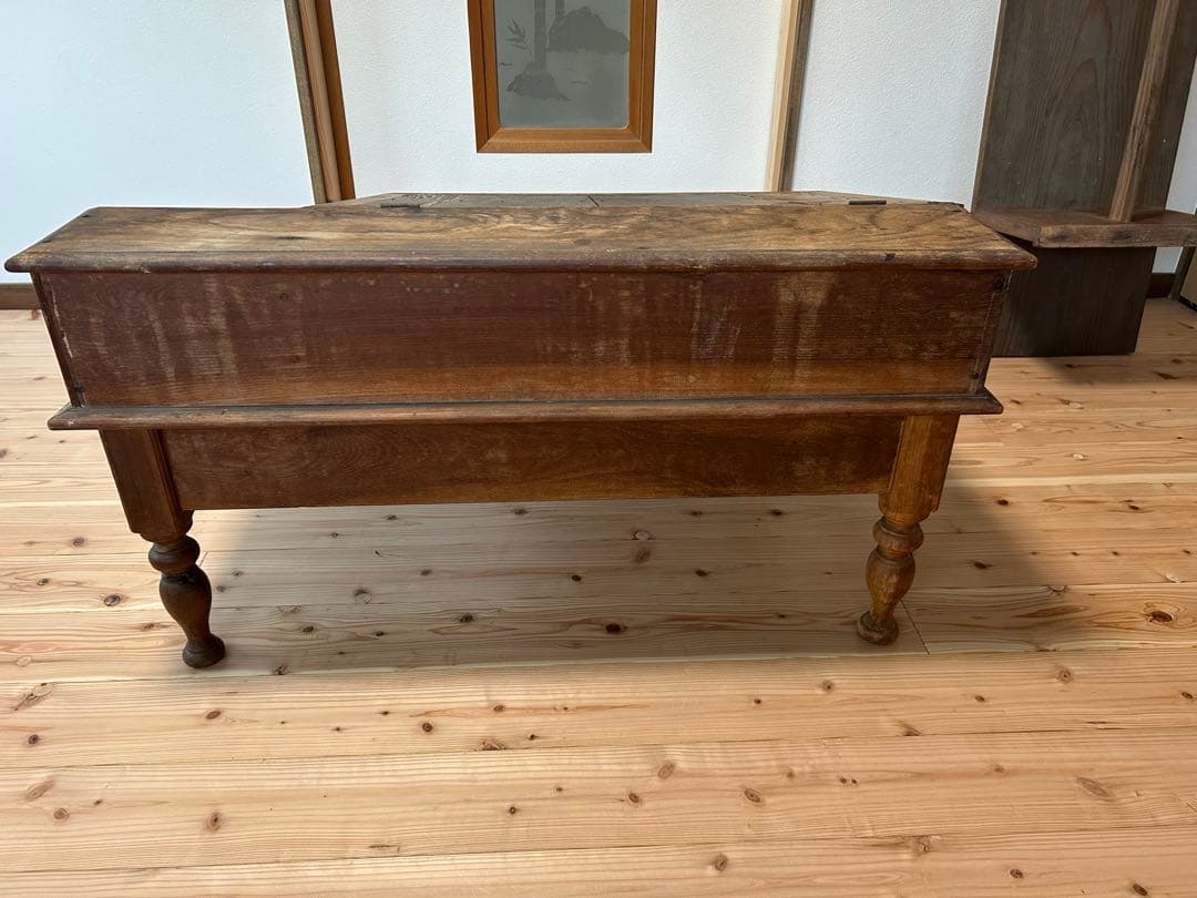 木製　番台机　文机　昭和レトロ　アンティーク　ビンテージ　古道具　引き出し付き