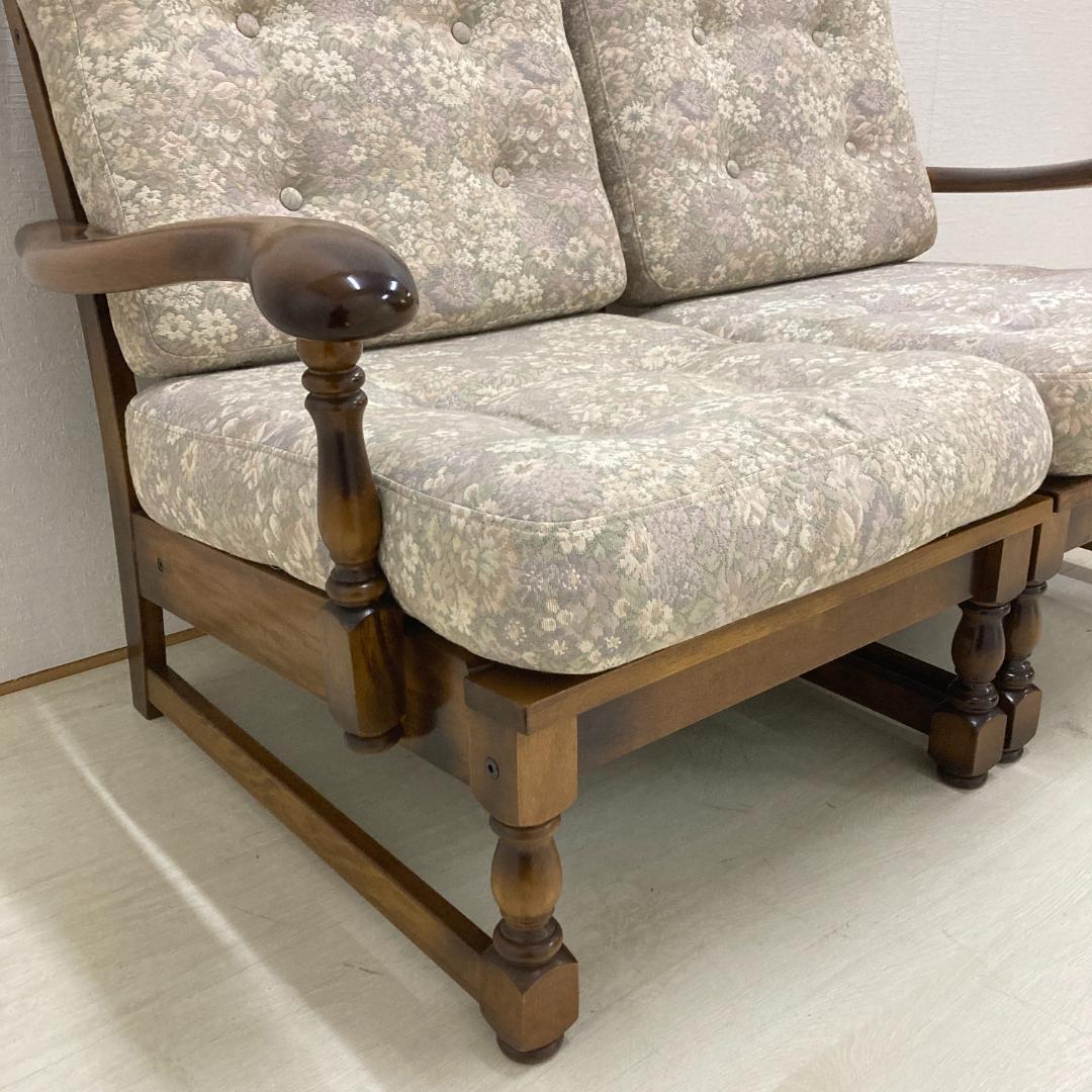 【オールドカリモク】コロニアル　２人掛けソファ　セパレート