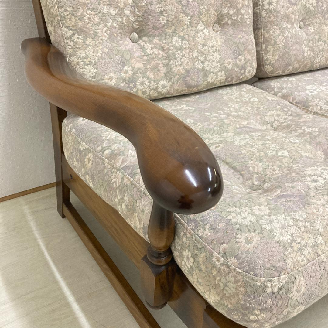 【オールドカリモク】コロニアル　２人掛けソファ　セパレート