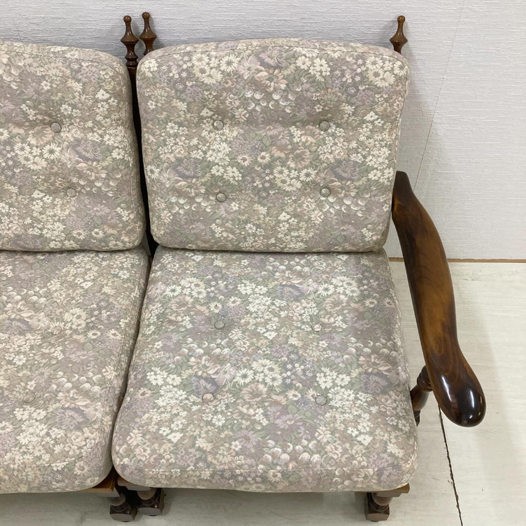 【オールドカリモク】コロニアル　２人掛けソファ　セパレート