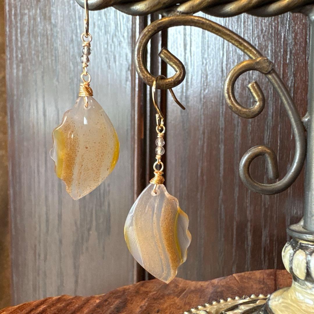 《skygray様》カーネリアンアゲートバタフライカービング②＊モスアゲート