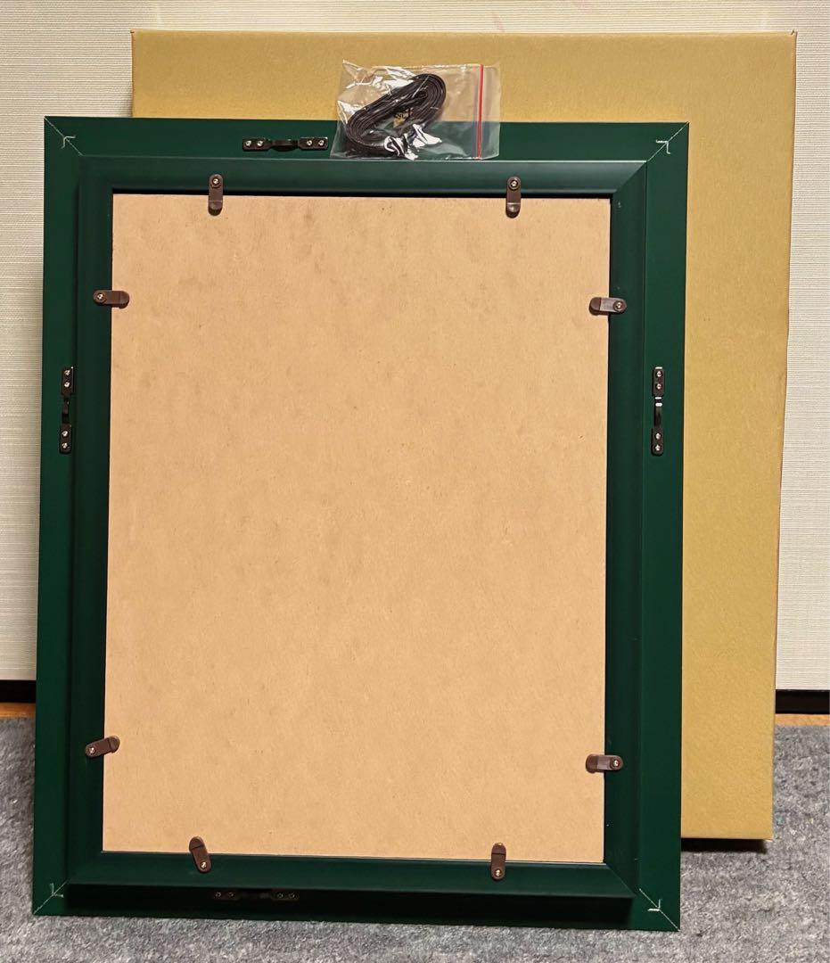 【F4号】手描き作品　水森亜土　サイン　額縁　額装　未使用額　人気作品　人気作家