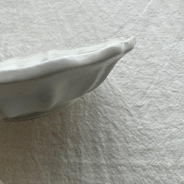 未使用◆2枚◆安部太一白釉ドレープボウル＃雅姫さん長峰菜穂子オクトゴナル田中直純