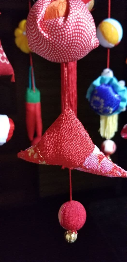 吊し飾り(赤、輪)+春の１本吊し飾り