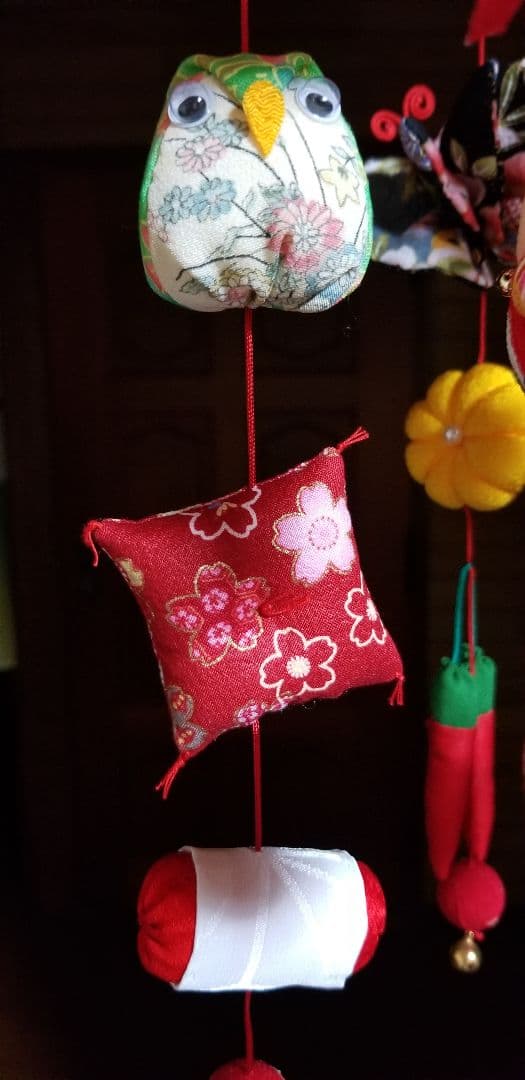 吊し飾り(赤、輪)+春の１本吊し飾り