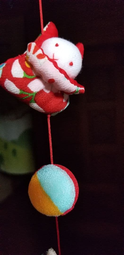 吊し飾り(赤、輪)+春の１本吊し飾り