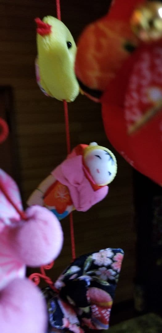 吊し飾り(赤、輪)+春の１本吊し飾り