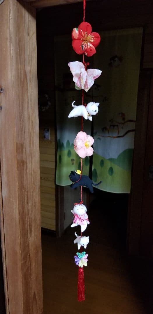 吊し飾り(赤、輪)+春の１本吊し飾り