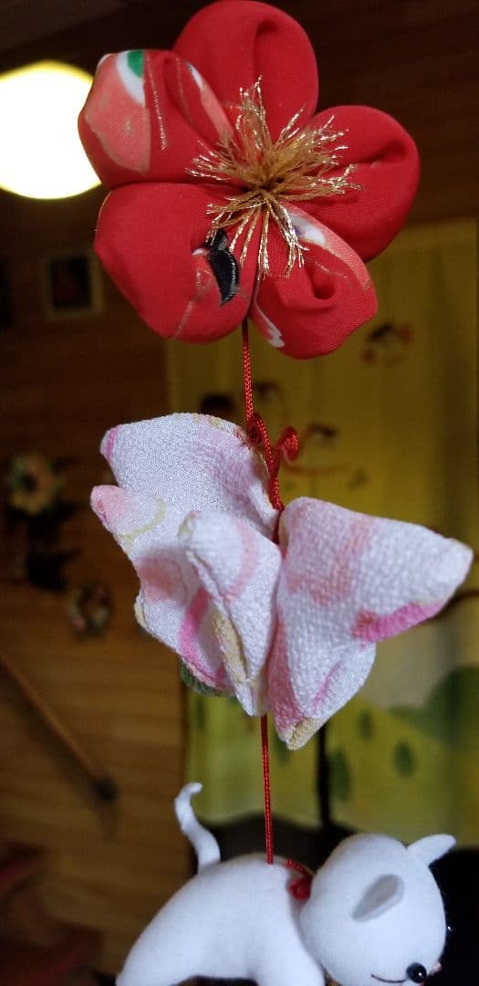 吊し飾り(赤、輪)+春の１本吊し飾り