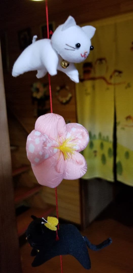 吊し飾り(赤、輪)+春の１本吊し飾り