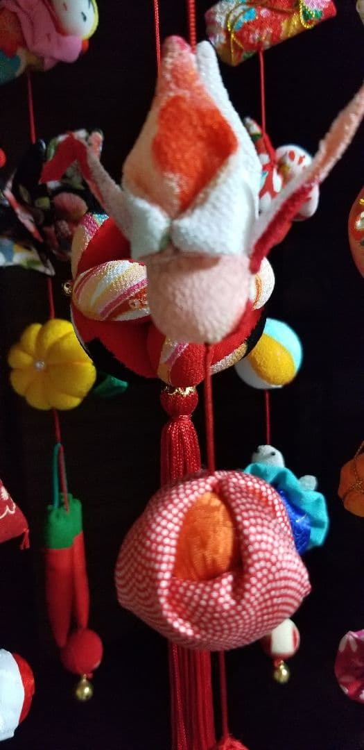 吊し飾り(赤、輪)+春の１本吊し飾り