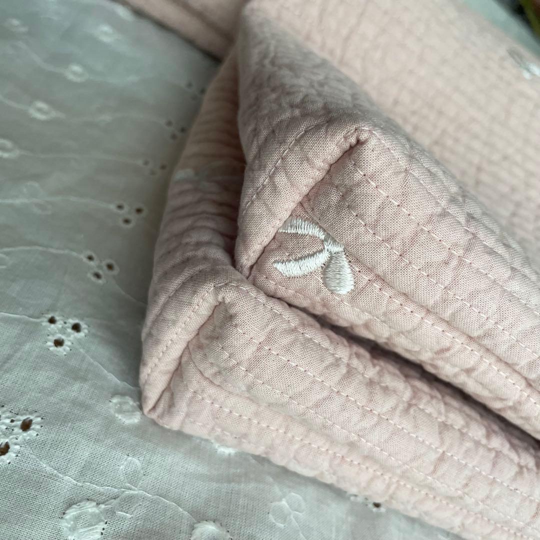 入園入学セット　3点セット　ヌビ生地　リボン刺繍　ピンクベージュ