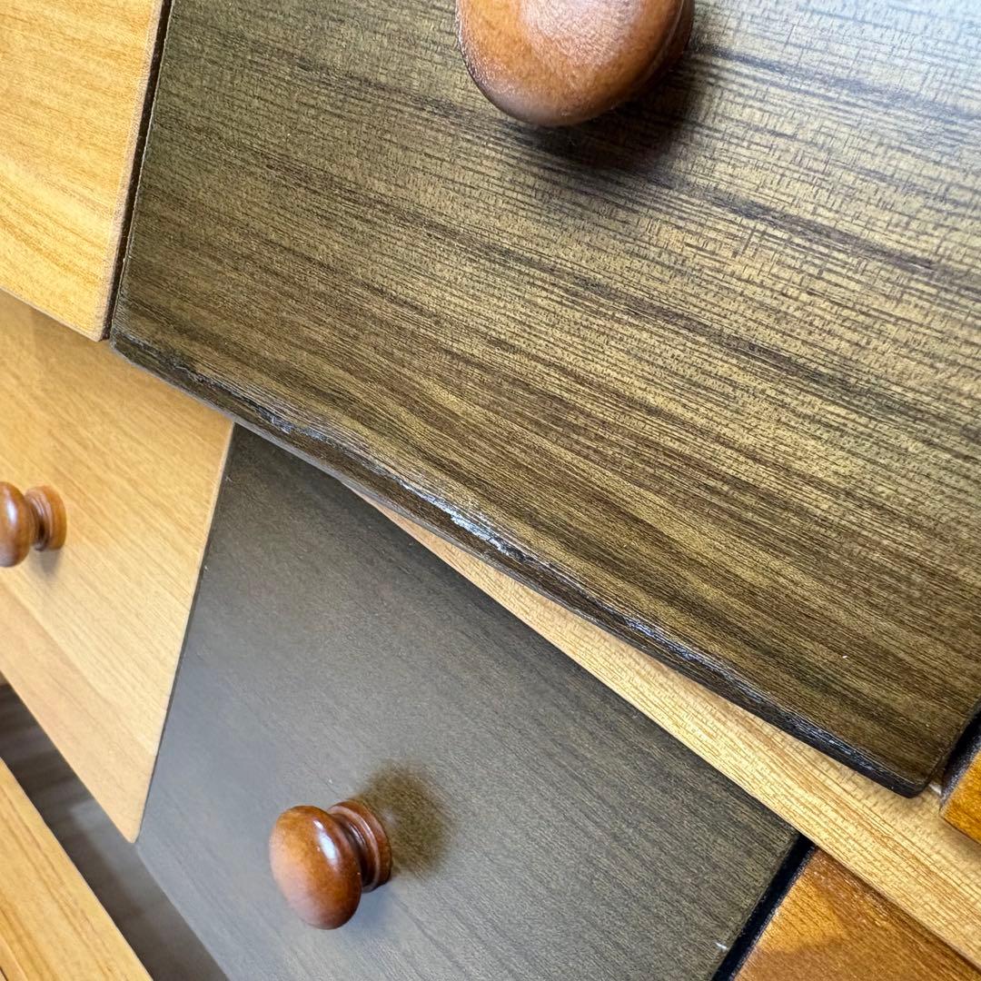 訳あり品【143】ナチュラルウッド多引き出し収納チェストインテリア木製タンス桐材