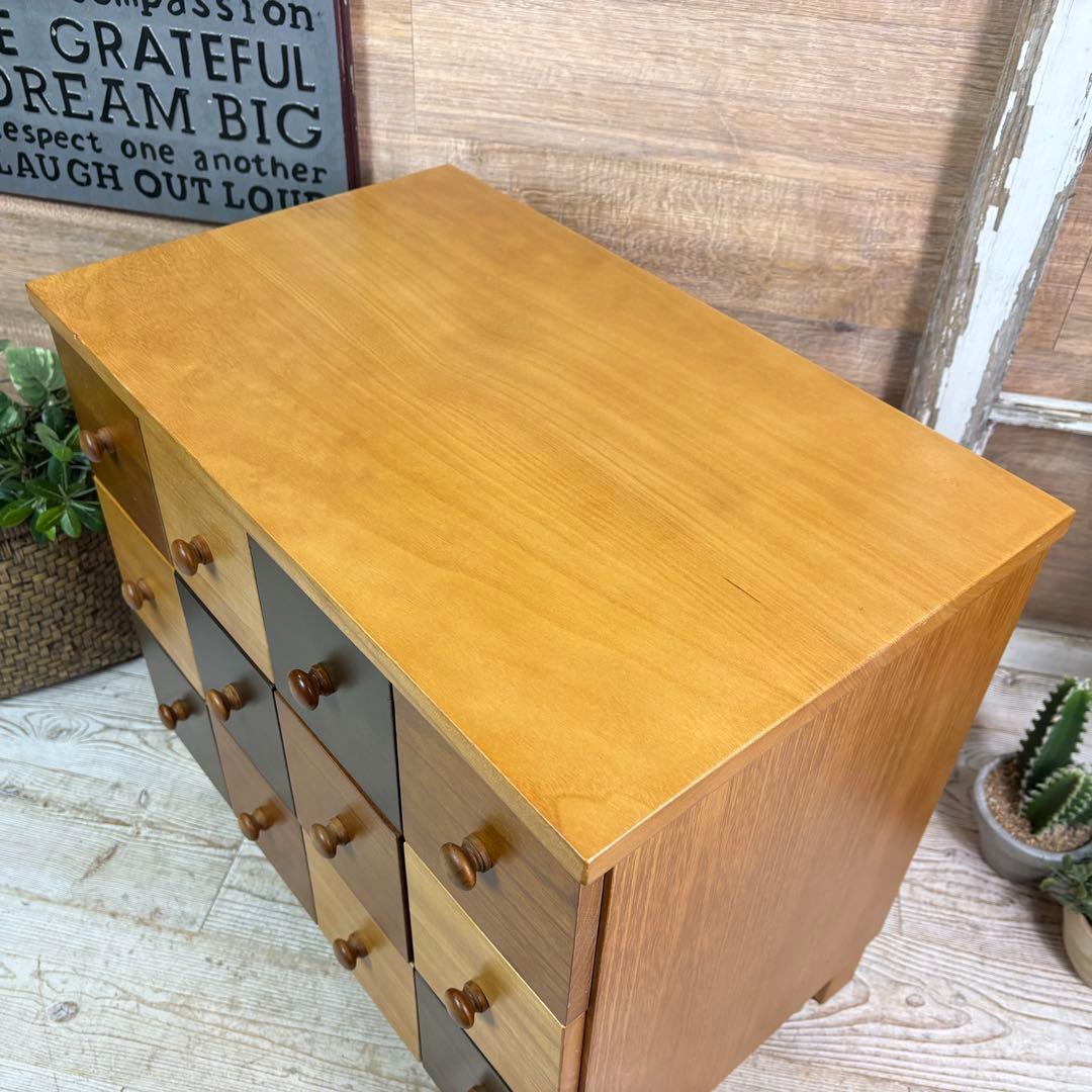 訳あり品【143】ナチュラルウッド多引き出し収納チェストインテリア木製タンス桐材