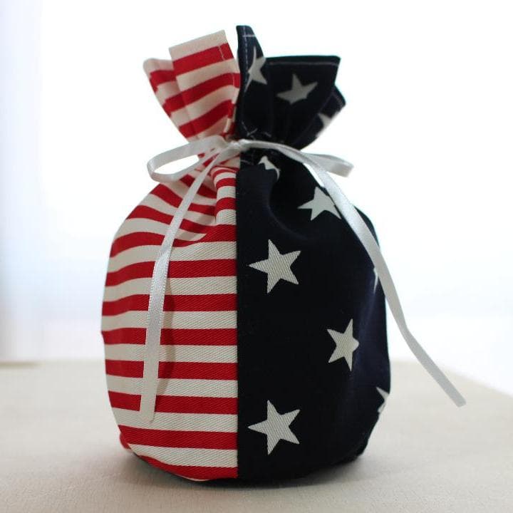 骨壷 覆い袋セット 5寸 スターストライプ