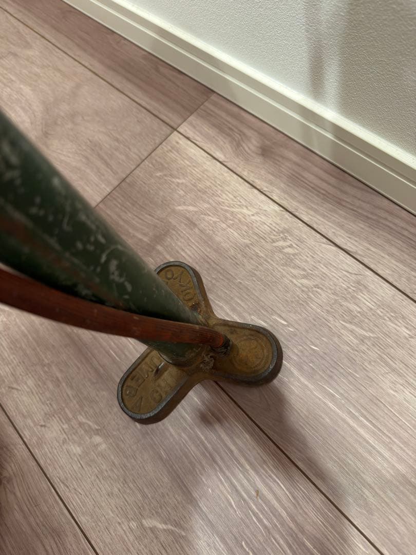 アンティーク フロアポンプ U.ME No1 木製ハンドル 鋳鉄ベース レトロ