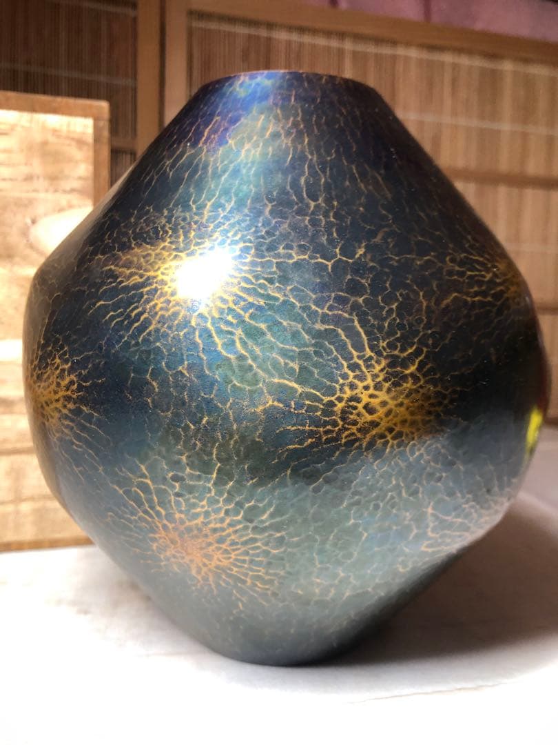 茶道具、花器、銅、作家手造