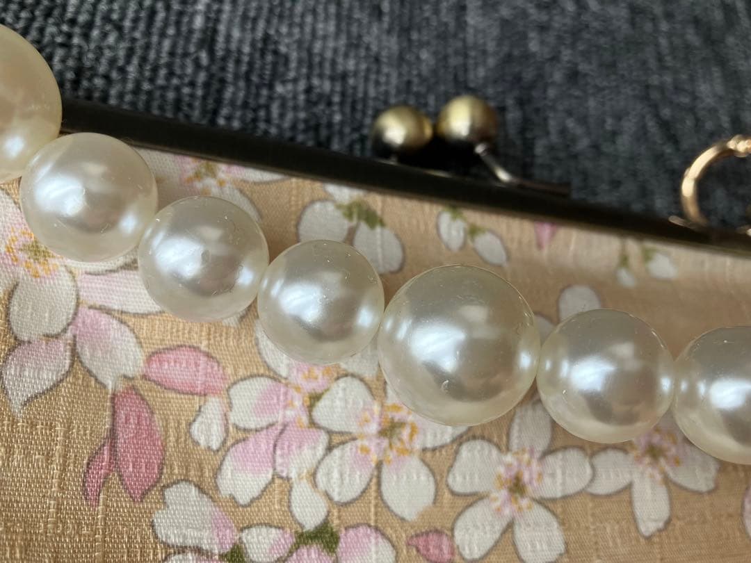【G3sewing】がま口バック　パール風持ち手