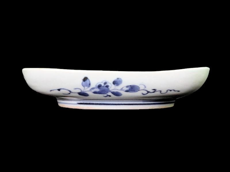 古伊万里　染錦　山水に松竹梅の図　角皿　F064AS-CQu