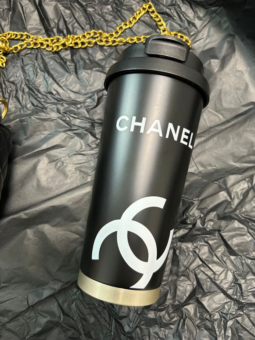 希少　CHANEL ノベルティ キルティン水筒ホルダー　ブラック　530ml