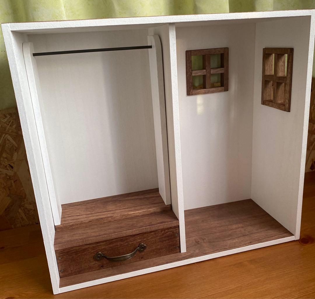 おうち型人形用木製収納ケース　ネオブライス　アイシードール　クローゼットドール用