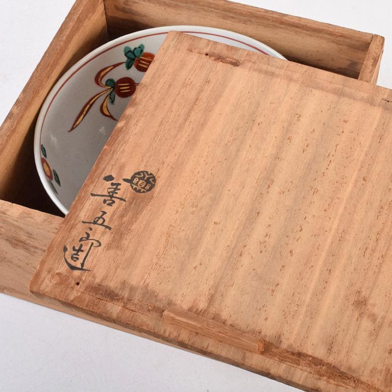 永楽善五郎造　呉州赤絵　魁字花鳥文　鉢　共箱　C　R9241