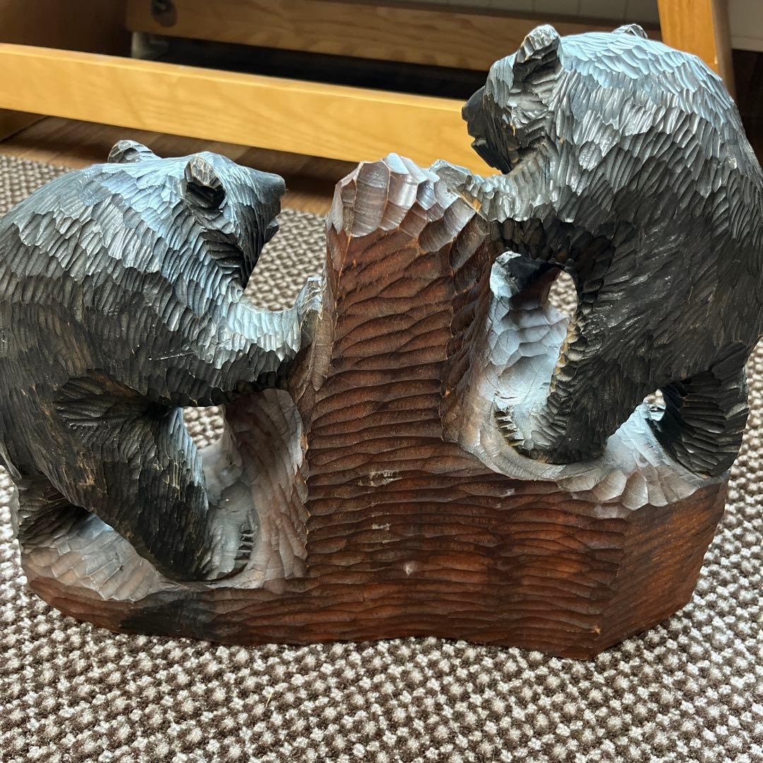 北海道　木彫り熊　親子熊　美品　民芸品