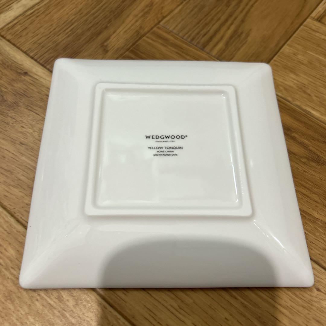 【美品】ウェッジウッド イエロートンキン 14.5cm 角皿 2枚セットプレート