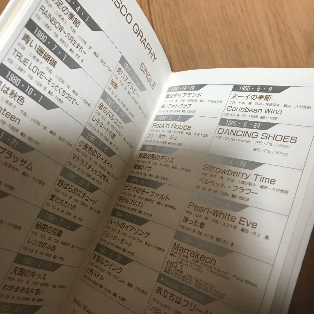 最終値引き　松田聖子　写真　スケジュール帳