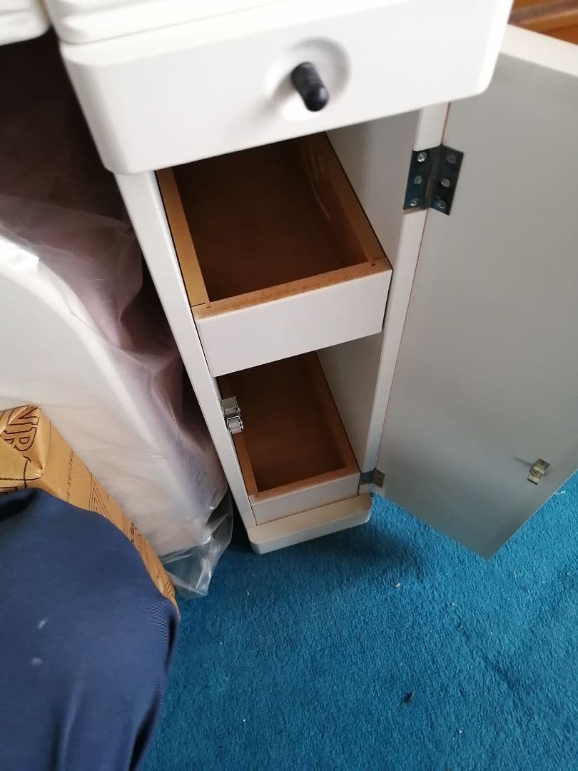 W‼️引取限定ホワイト ドレッサー・鏡台 楕円形ミラードレッサー鏡台