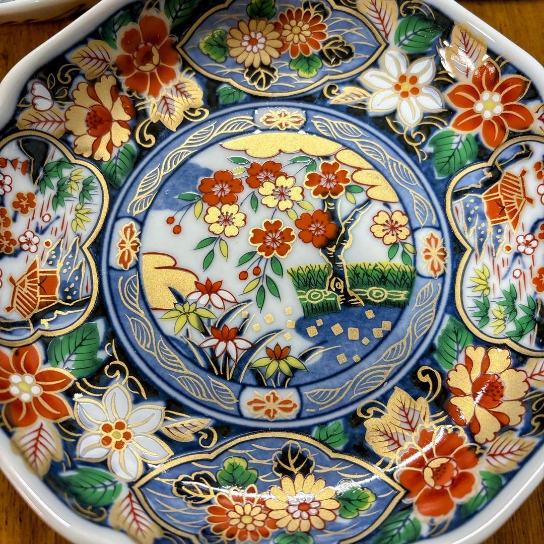 有田焼　高峰窯　金彩　古伊万里　中皿　盛皿　直径16.3cm