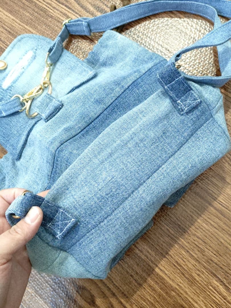 aya-tan.＊ハンドメイド＊デニムminiリュック＊レオパード＊1点物
