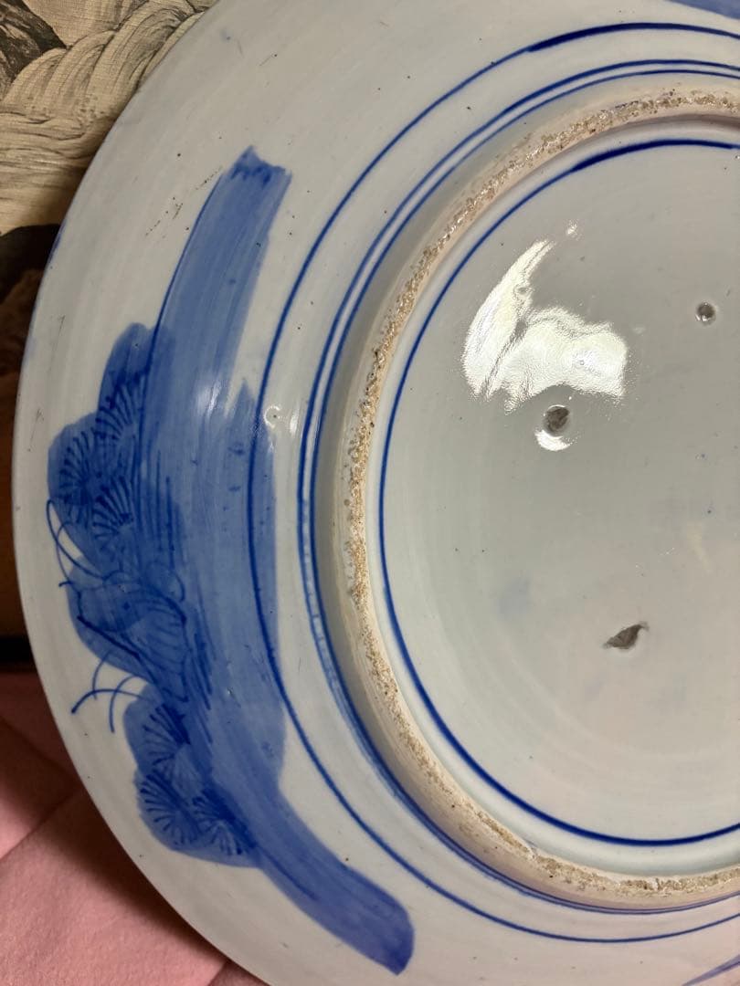 飾り皿　スタンド付き　大皿　鯉に花